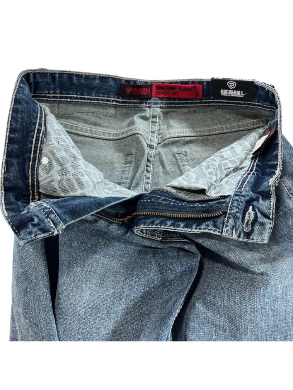 NWT Rock & Roll Jeans Mens Double Barrel Straight Boot 30x30 Relaxed Fit Denim - Picture 11 of 16